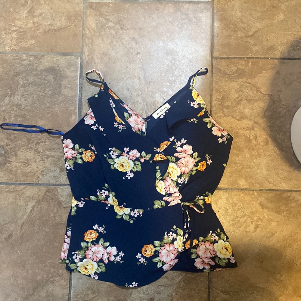 It’s a flower dark blue dress up shirt